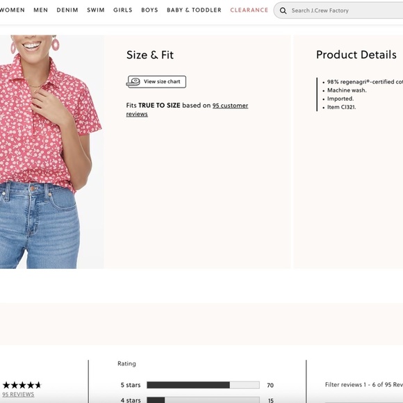 J Crew Factory Printed short-sleeve poplin popover top New with Tags 3X Plus - Picture 4 of 8